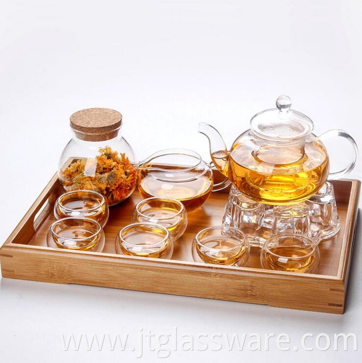 600ml glass teapot with warmer